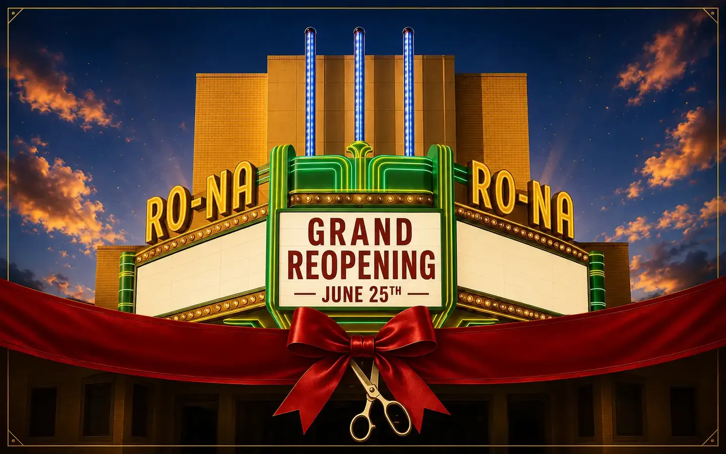 Grand Reopening — Ro-Na Theater & Conference Center, June 25th